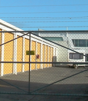 Security fencing around the storage units